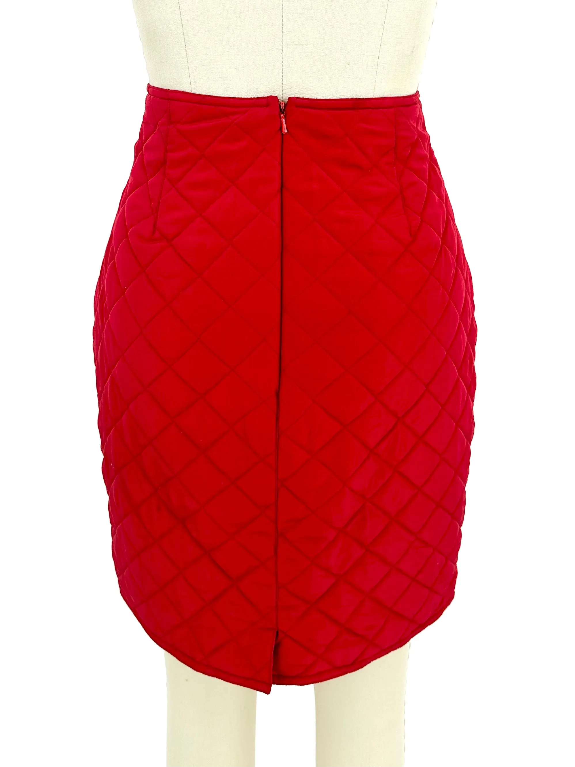 Les Copains Silk Quilted Skirt Set