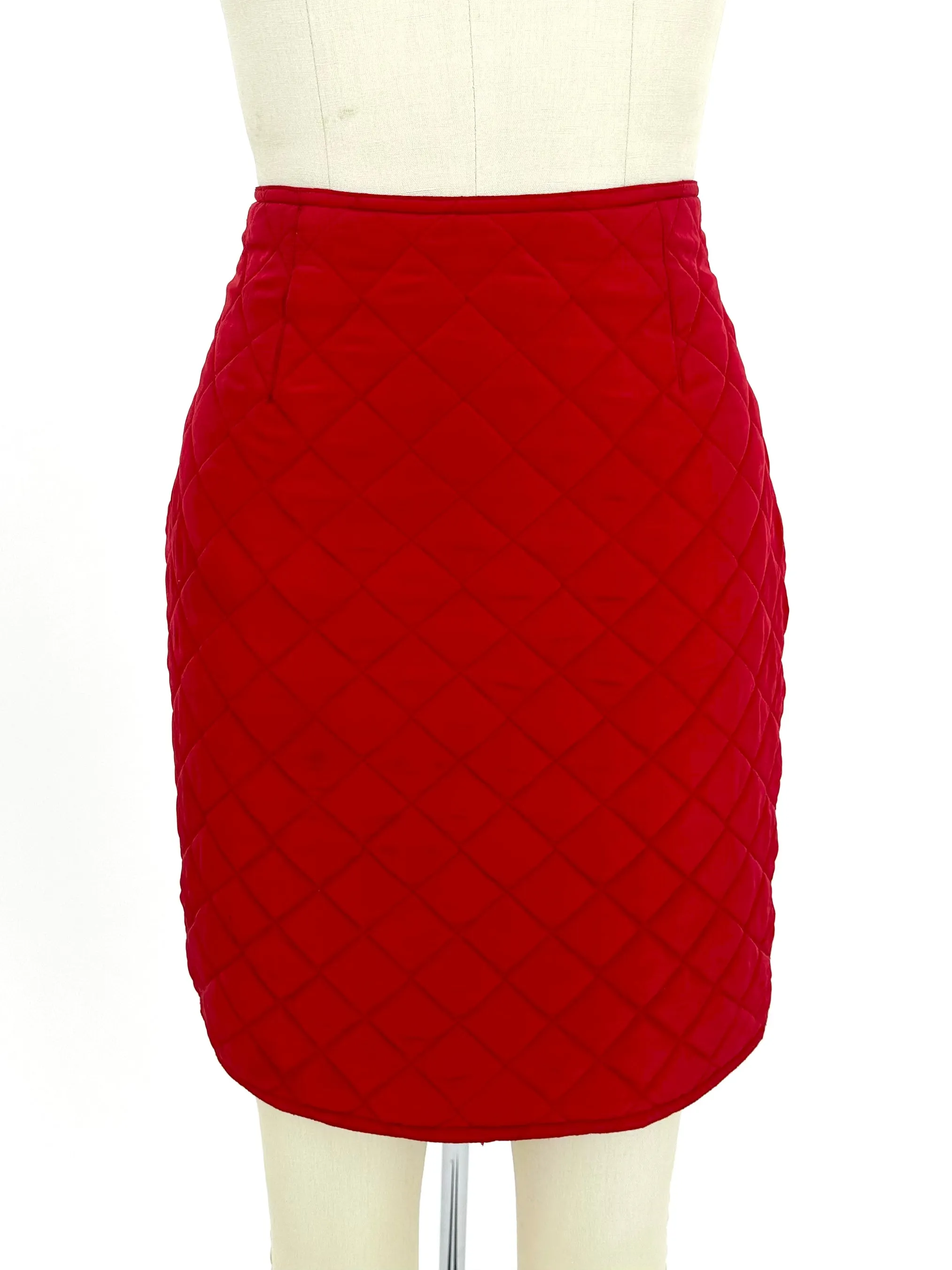 Les Copains Silk Quilted Skirt Set