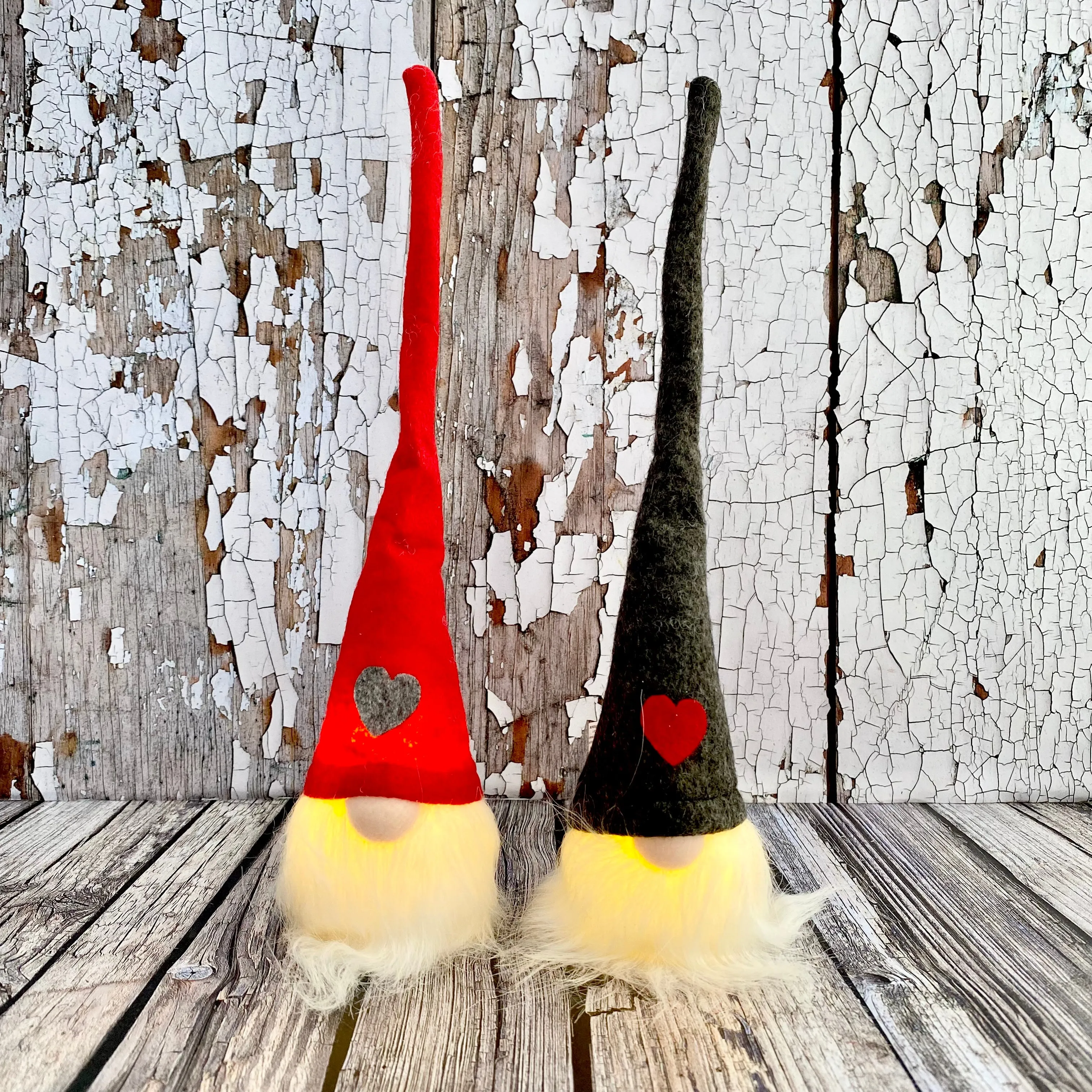 Light up Santas with Red Hats