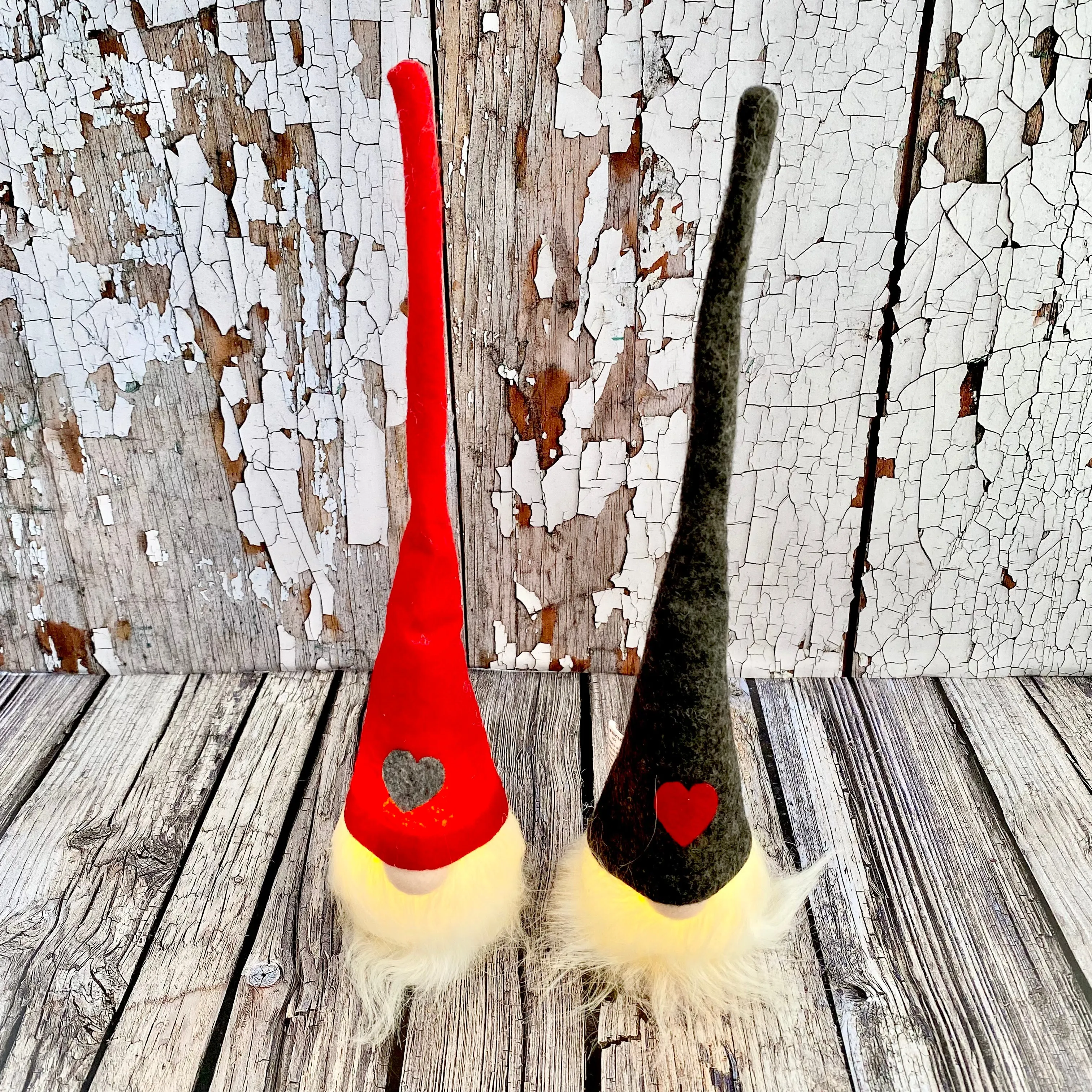 Light up Santas with Red Hats