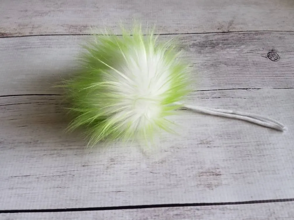 Lime Faux Fur Pom Pom