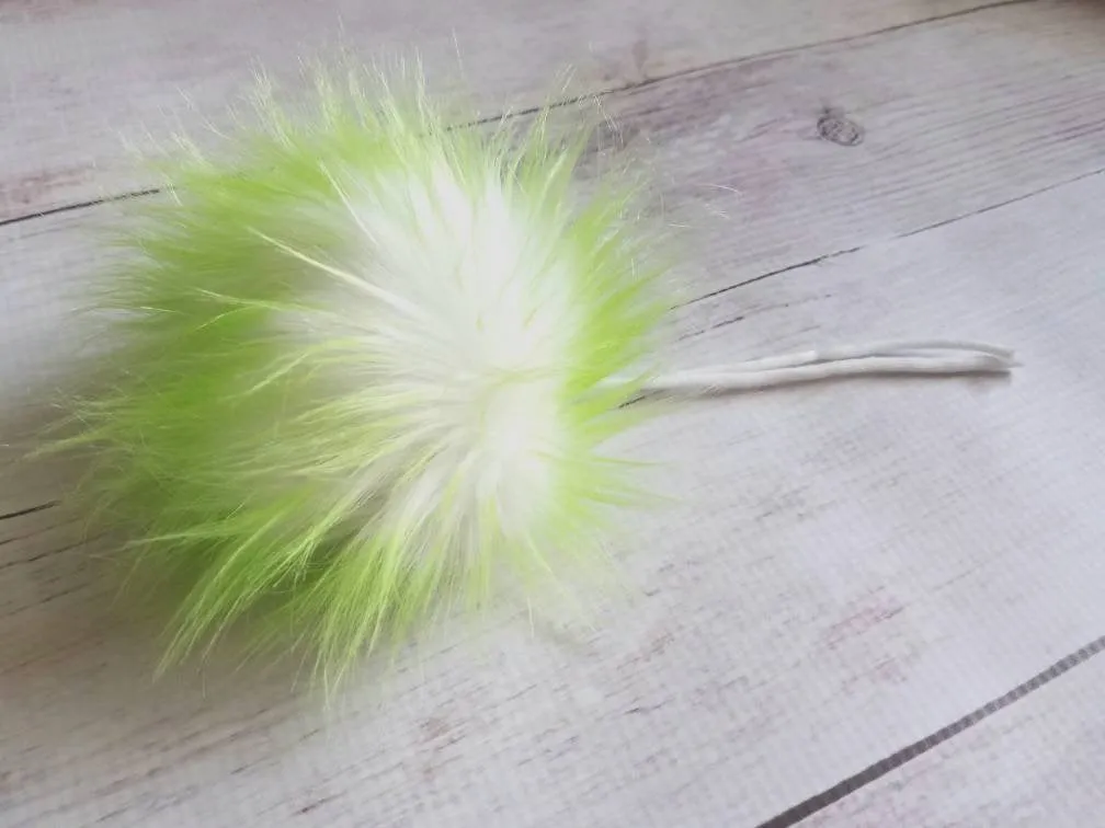 Lime Faux Fur Pom Pom