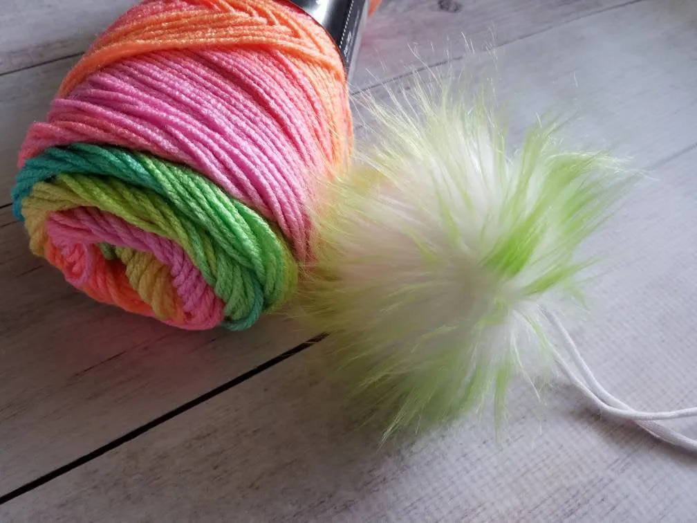 Lime Faux Fur Pom Pom