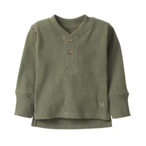 Little Bipsy Ribbed Henley - Pine