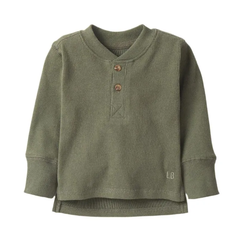 Little Bipsy Ribbed Henley - Pine