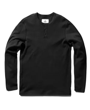 Long Sleeve Henley Ringspun Jersey Black