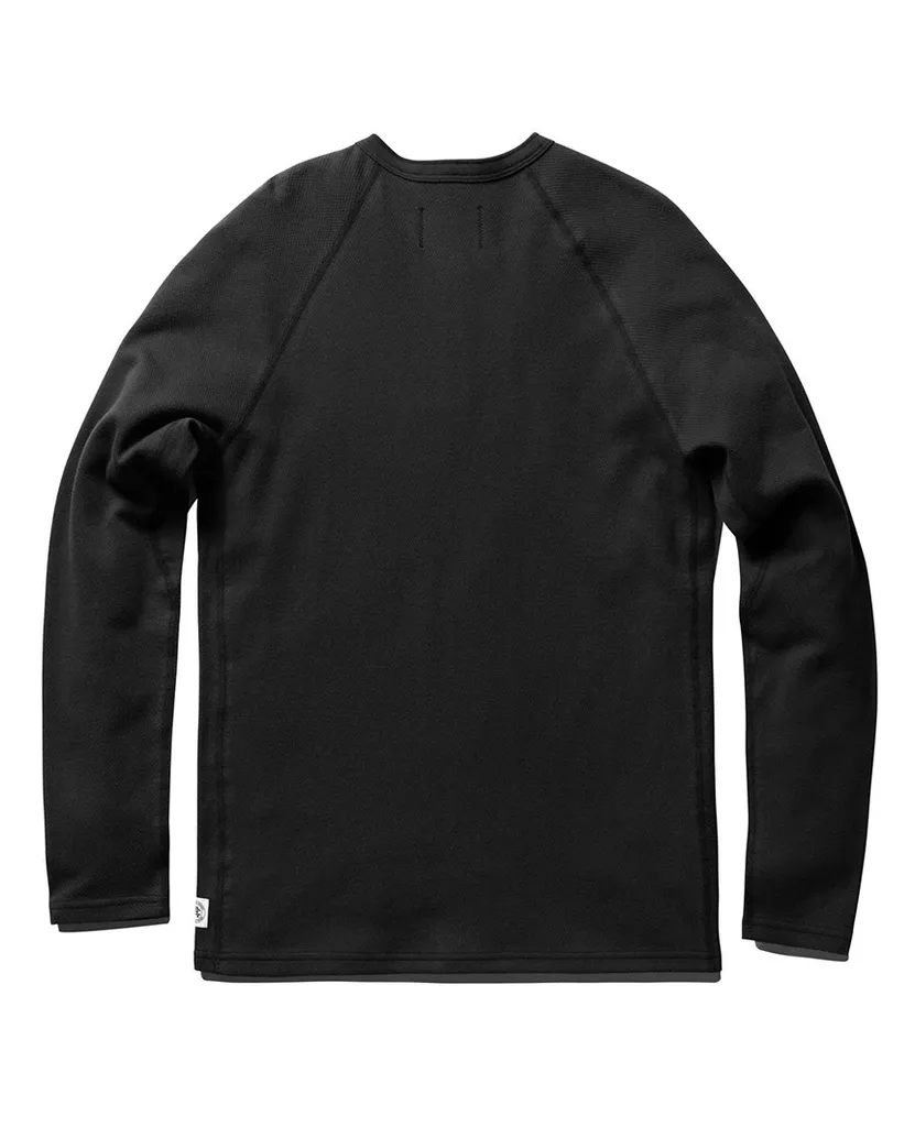 Long Sleeve Henley Ringspun Jersey Black
