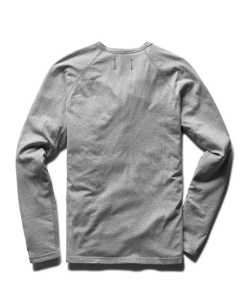 Long Sleeve Henley Ringspun Jersey Heather Grey