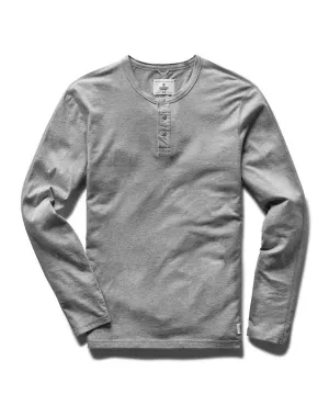 Long Sleeve Henley Ringspun Jersey Heather Grey
