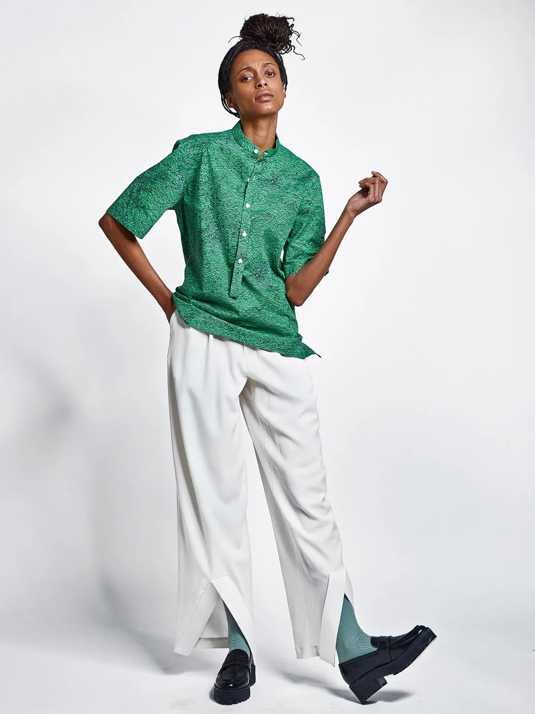 Loop Placket Shirt Print