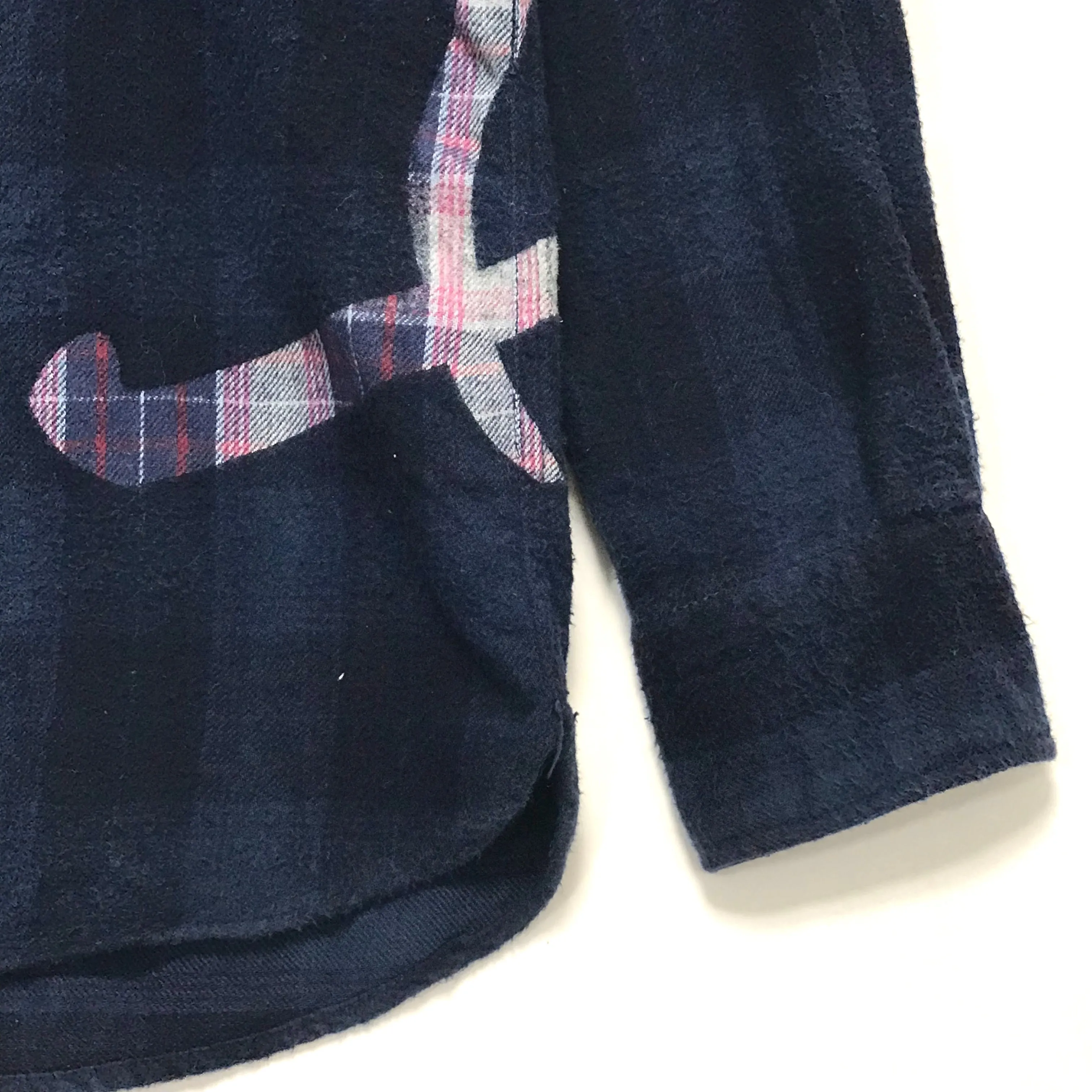 [M] Futura Laboratories Overdye Flannel Check Shirt Indigo