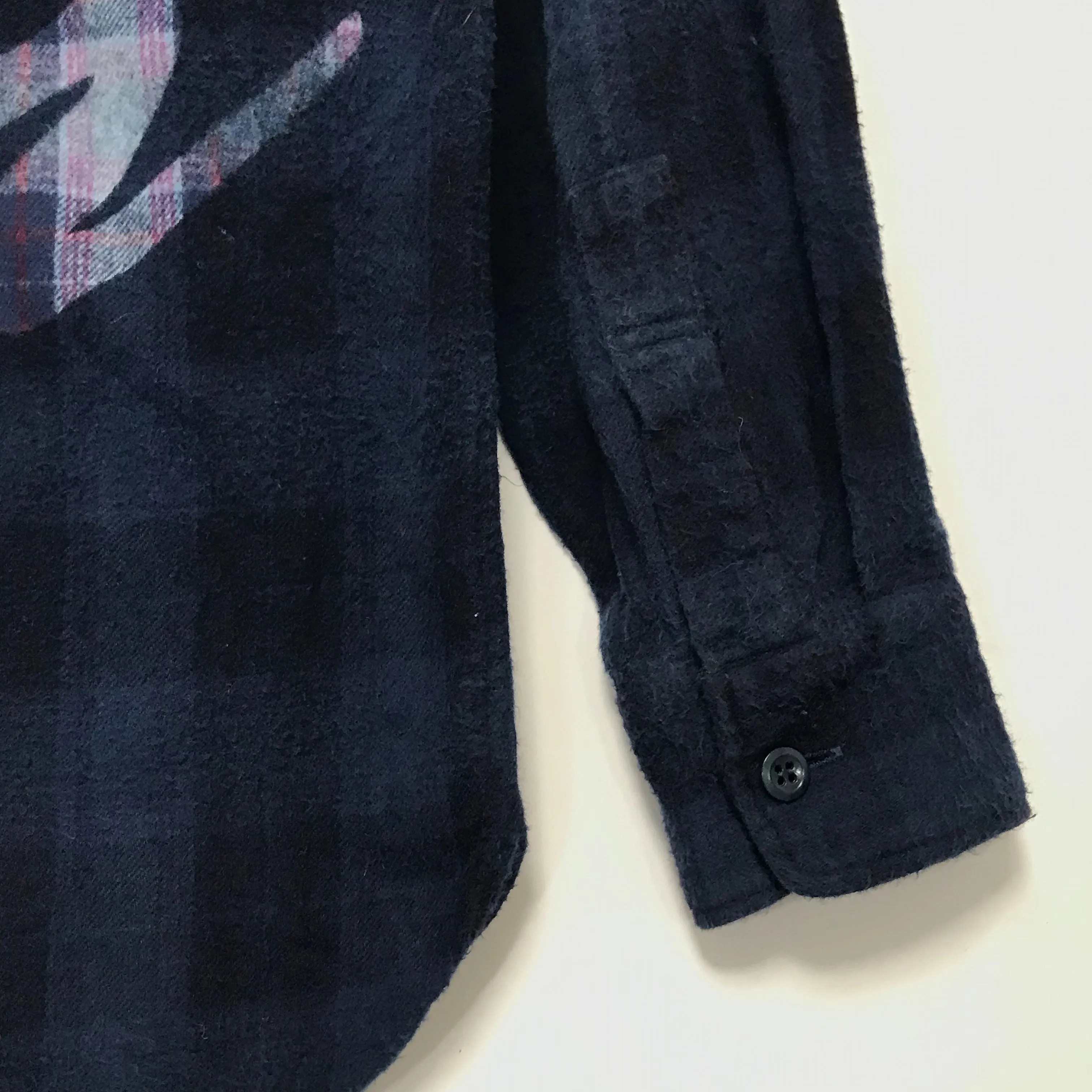 [M] Futura Laboratories Overdye Flannel Check Shirt Indigo
