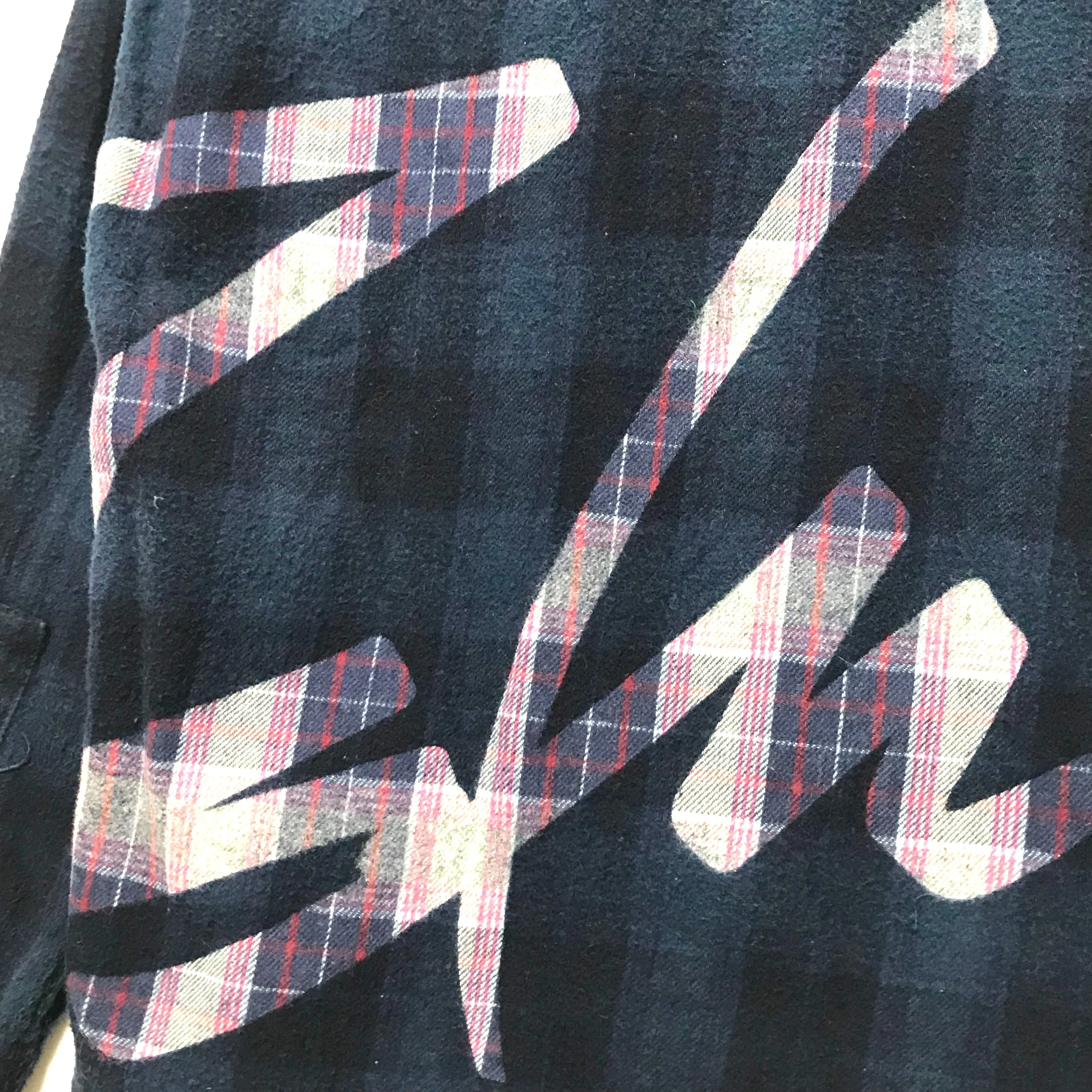 [M] Futura Laboratories Overdye Flannel Check Shirt Indigo