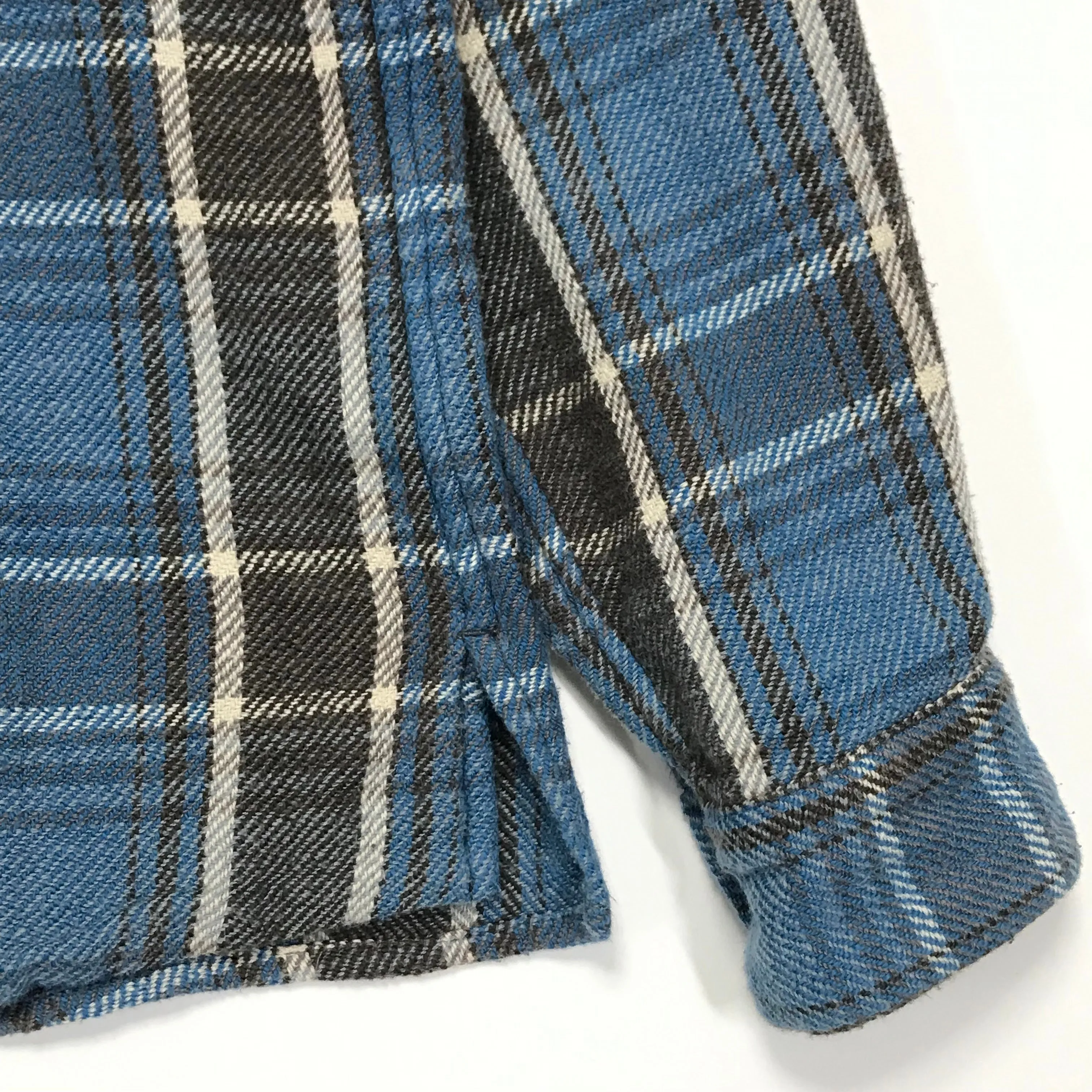 [M]  Kapital Mock Neck Flannel L/S Shirt Blue