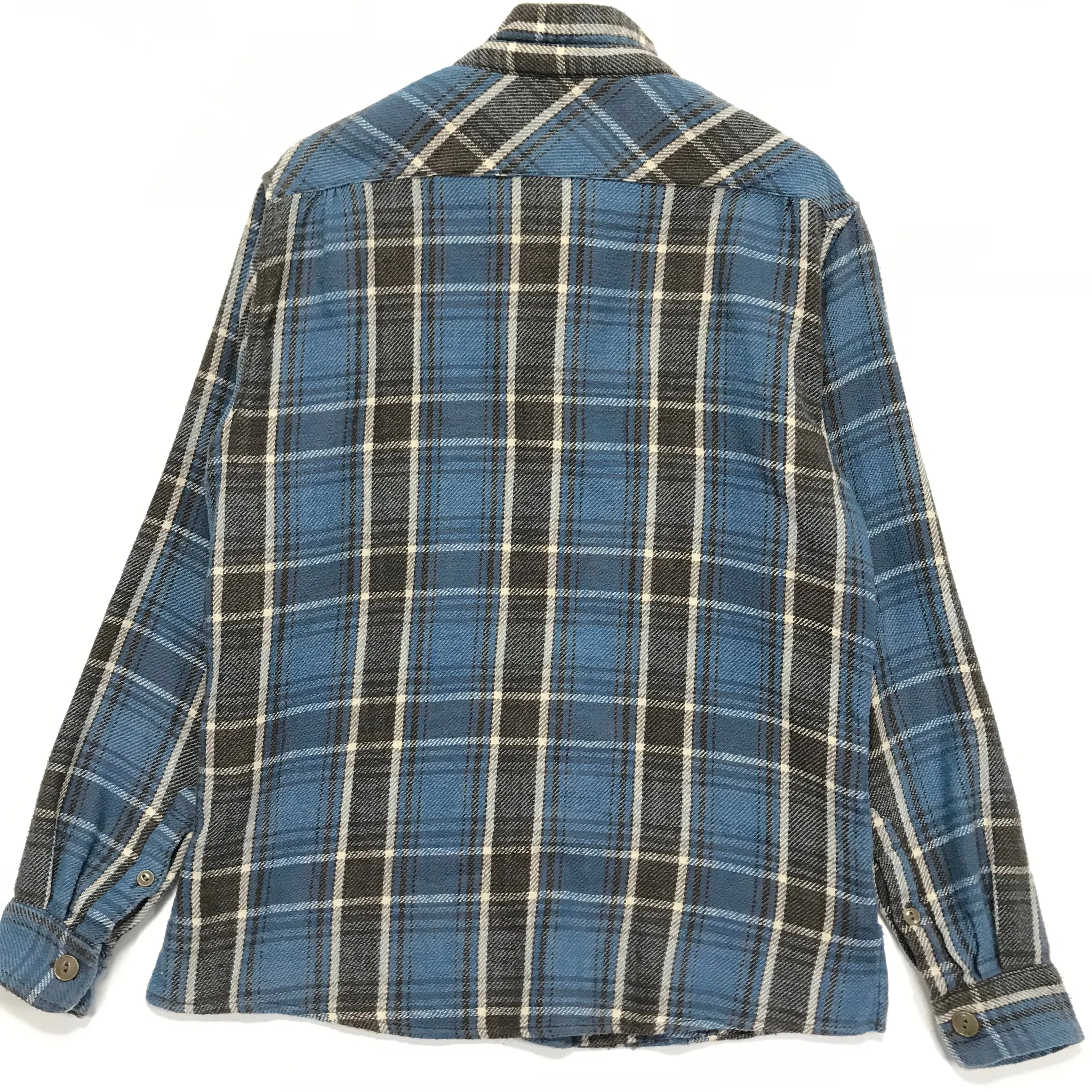 [M]  Kapital Mock Neck Flannel L/S Shirt Blue