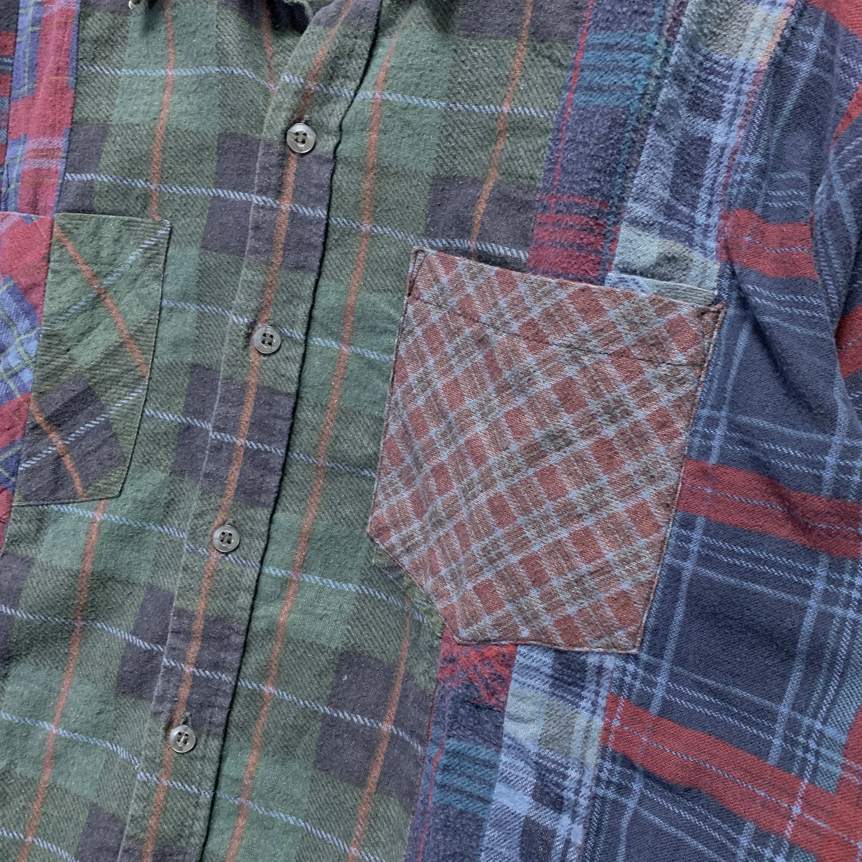 [M] Needles Rebuild 7 Cut Oversized Flannel Shirt