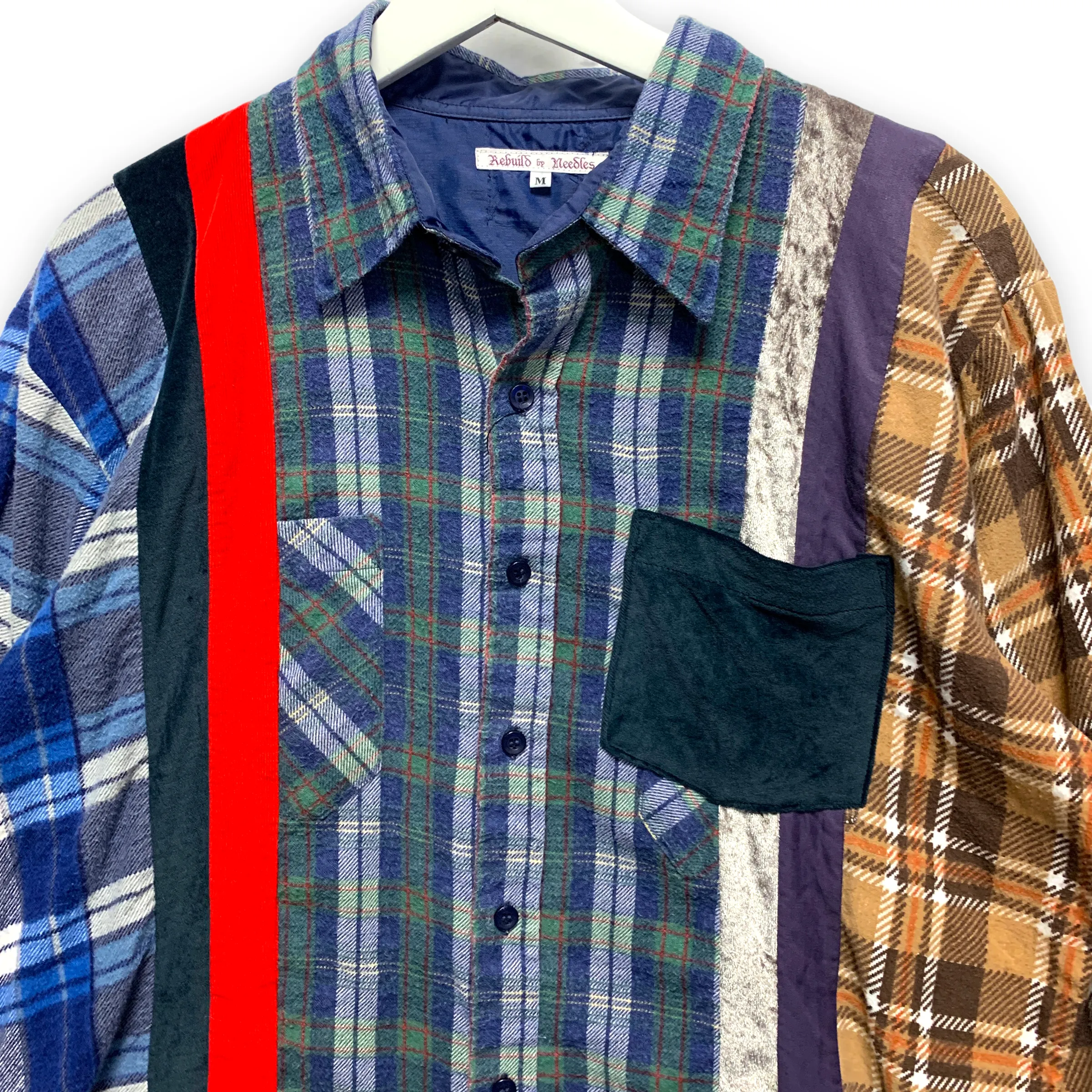 [M] Needles Rebuild 7 Cut Oversized Flannel Shirt