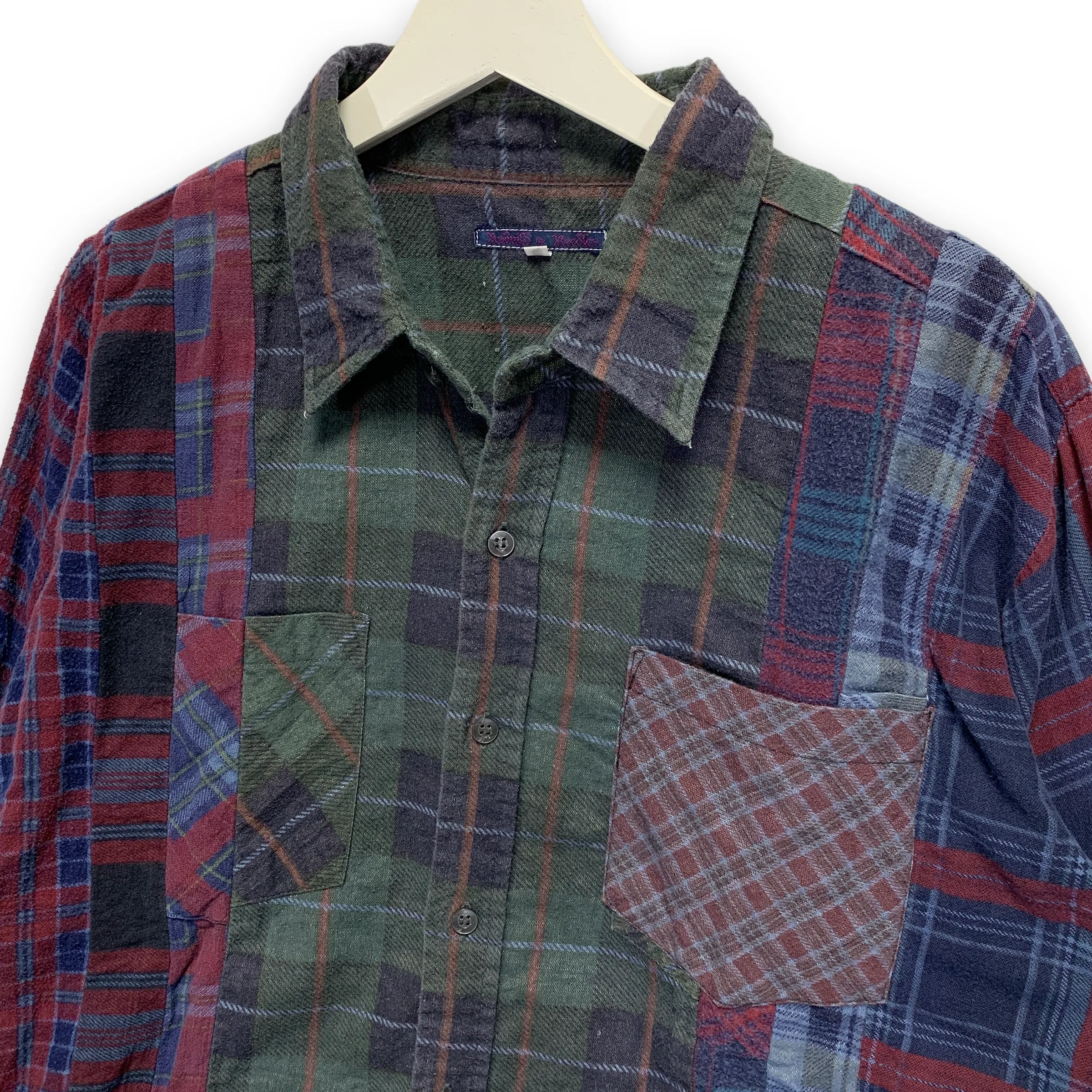 [M] Needles Rebuild 7 Cut Oversized Flannel Shirt