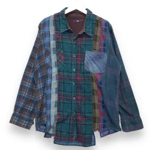 [M] Needles Rebuild 7 Cut Oversized Flannel Shirt
