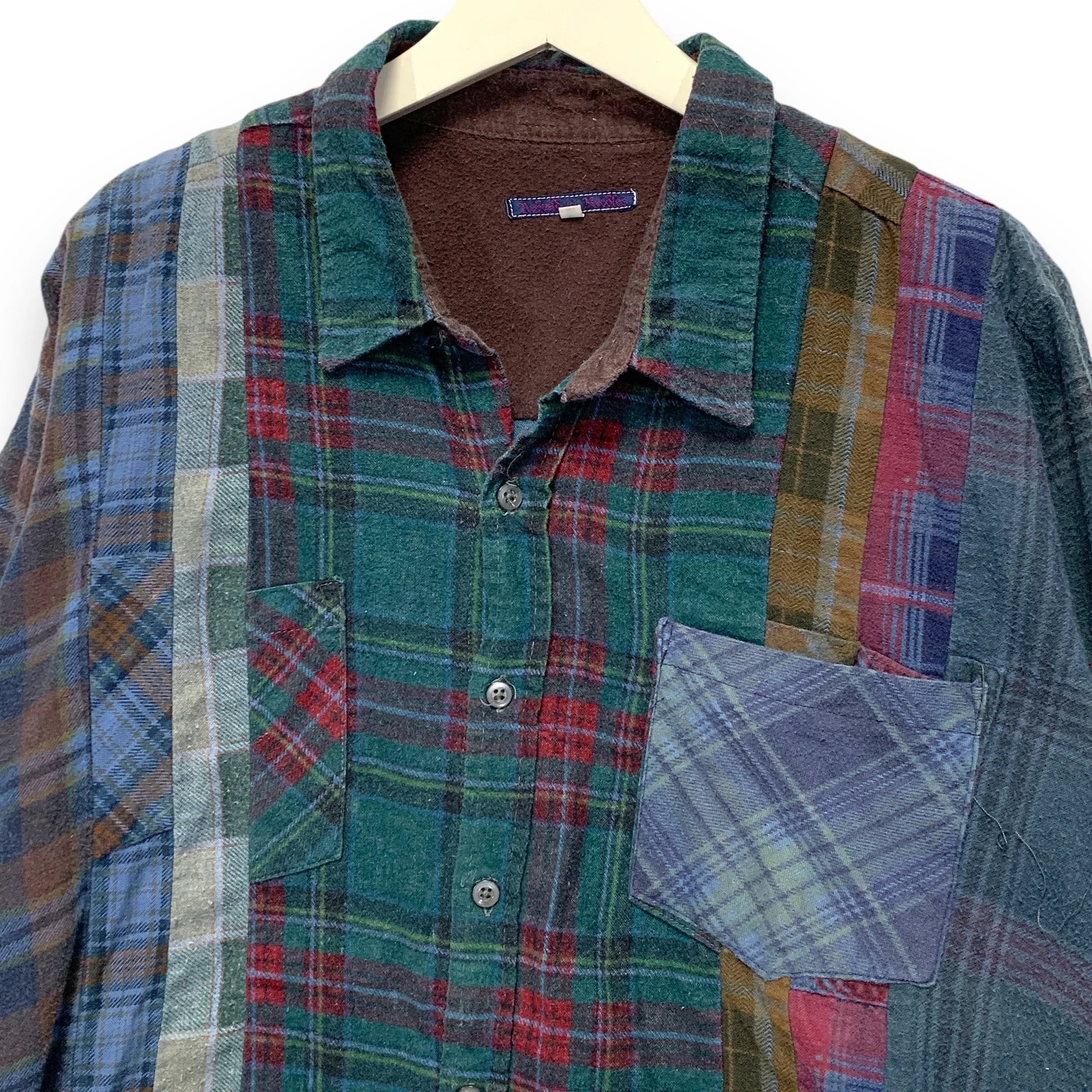 [M] Needles Rebuild 7 Cut Oversized Flannel Shirt