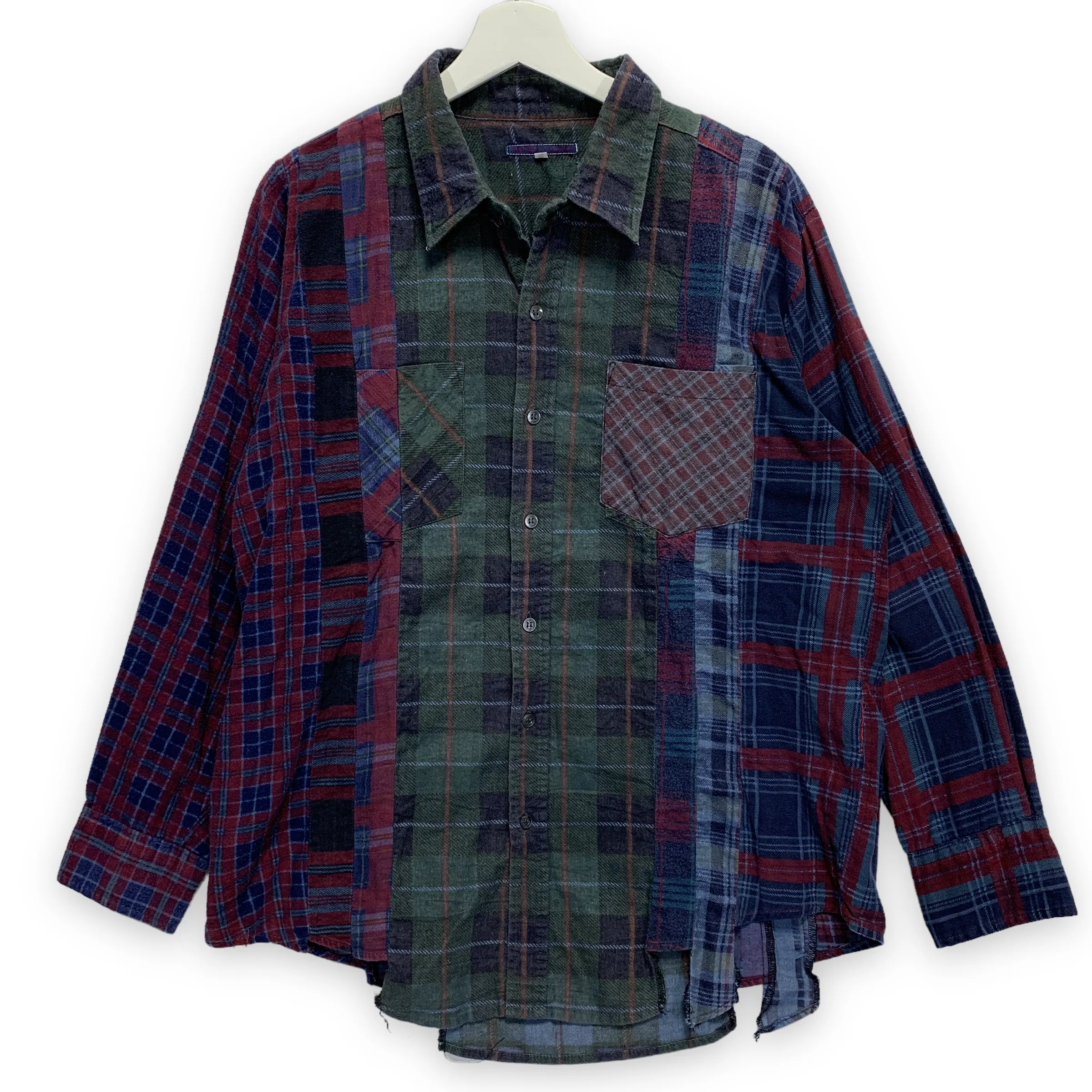 [M] Needles Rebuild 7 Cut Oversized Flannel Shirt