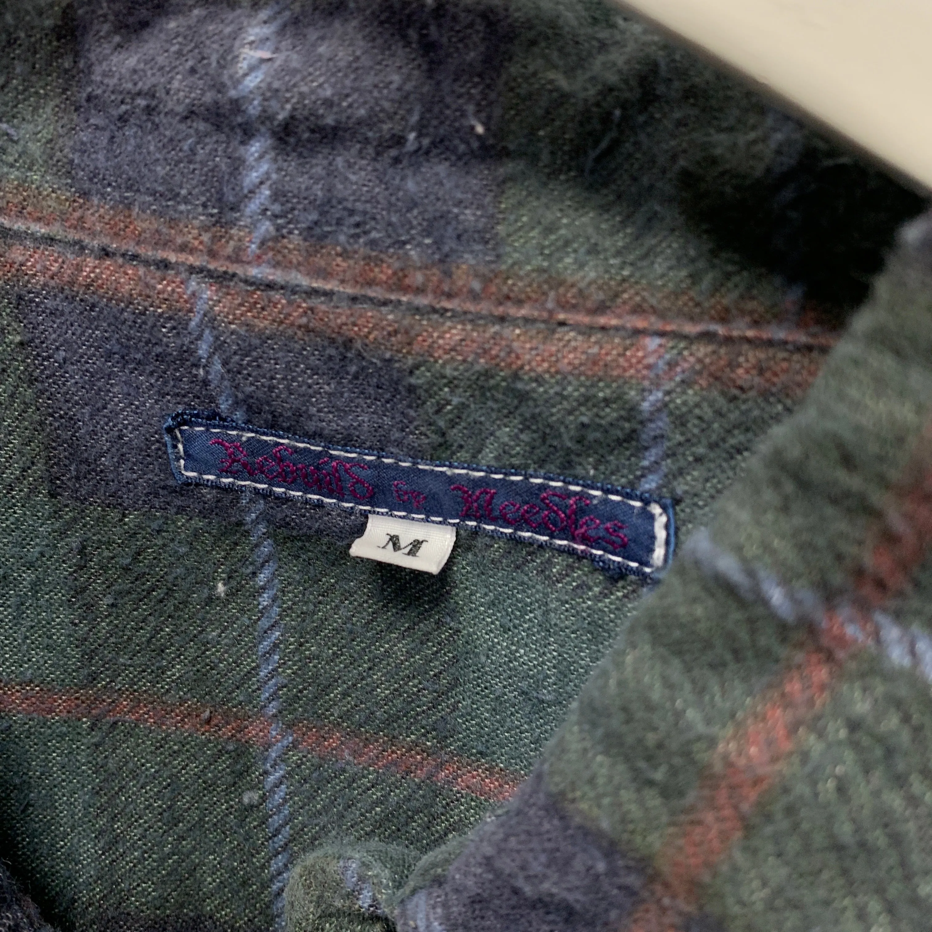 [M] Needles Rebuild 7 Cut Oversized Flannel Shirt