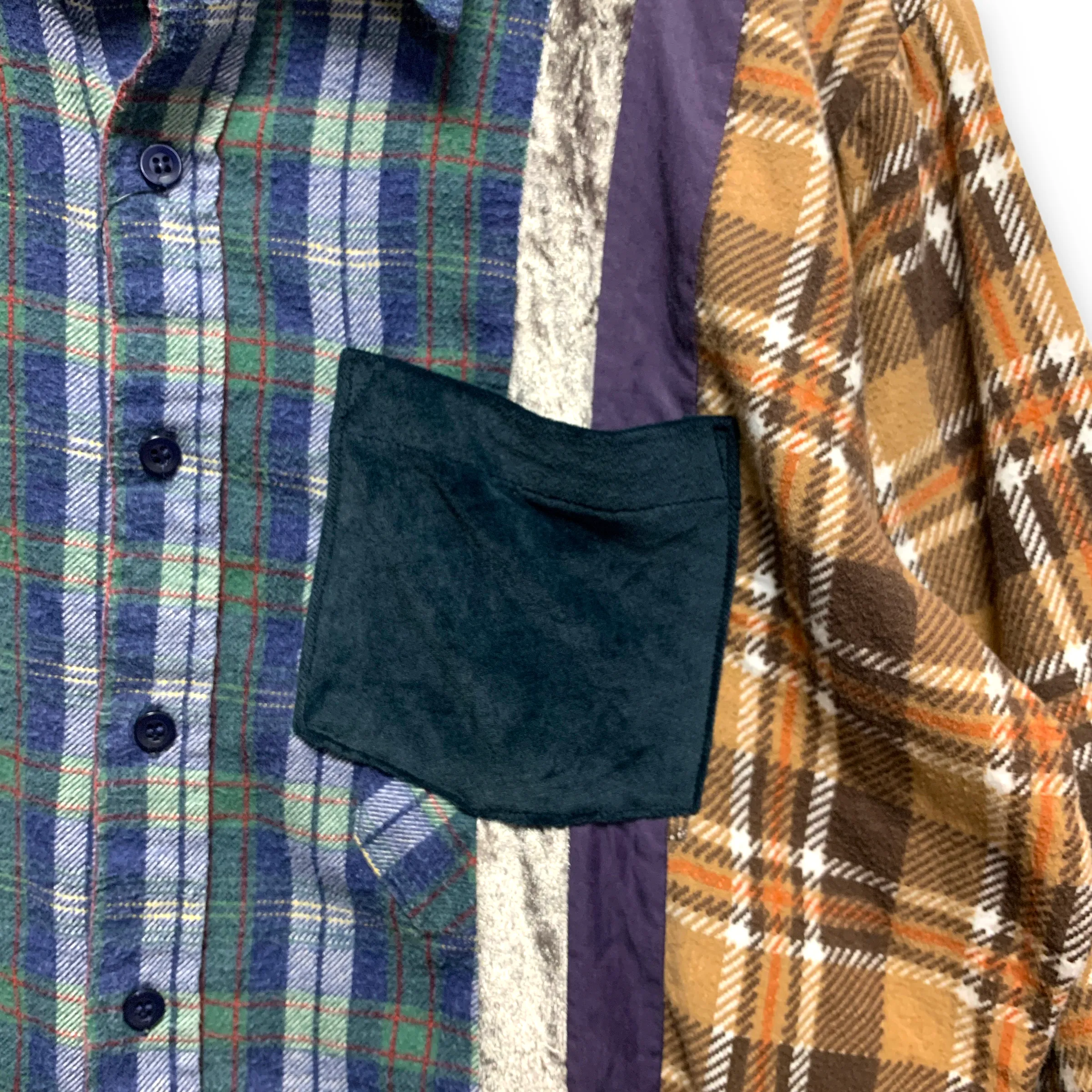 [M] Needles Rebuild 7 Cut Oversized Flannel Shirt