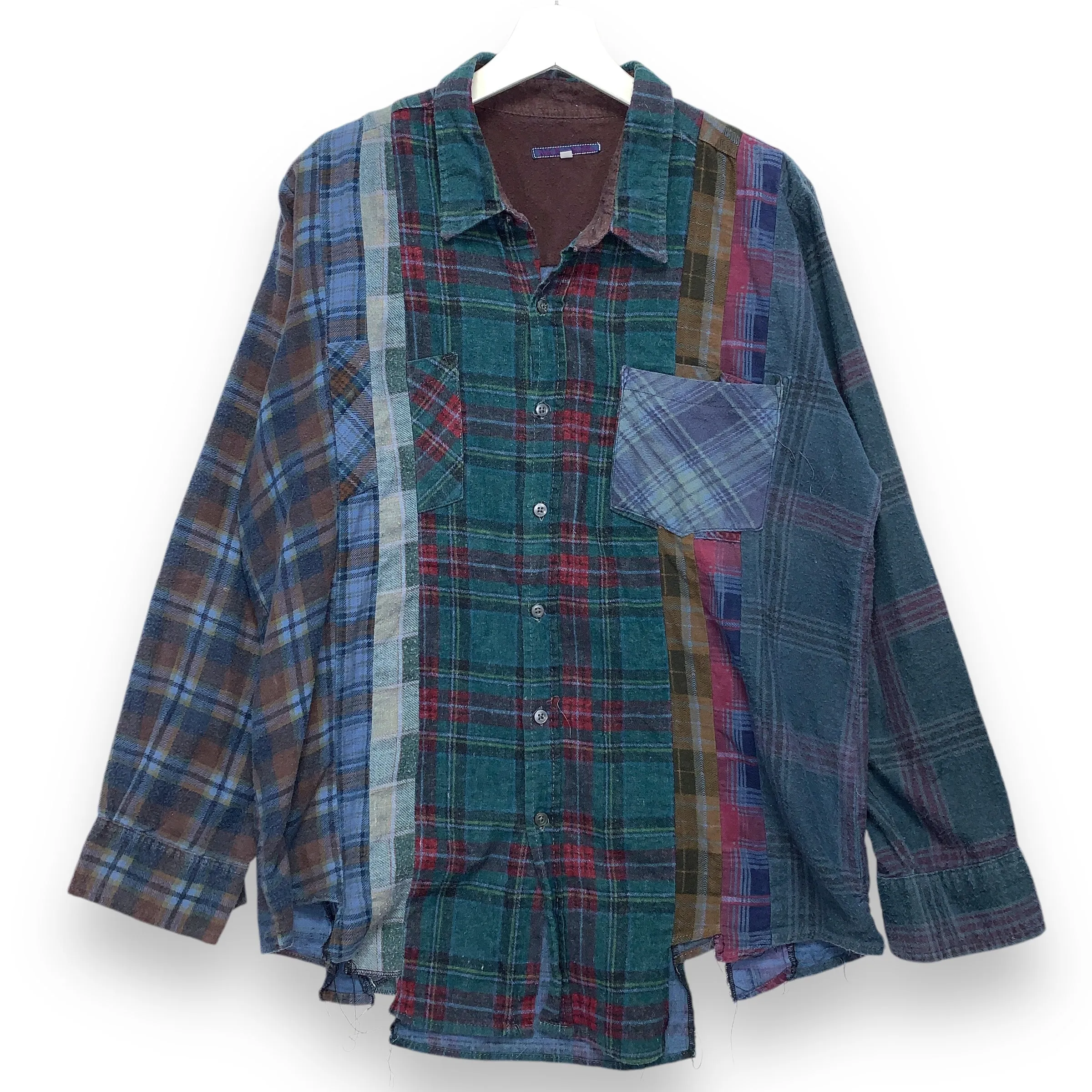 [M] Needles Rebuild 7 Cut Oversized Flannel Shirt