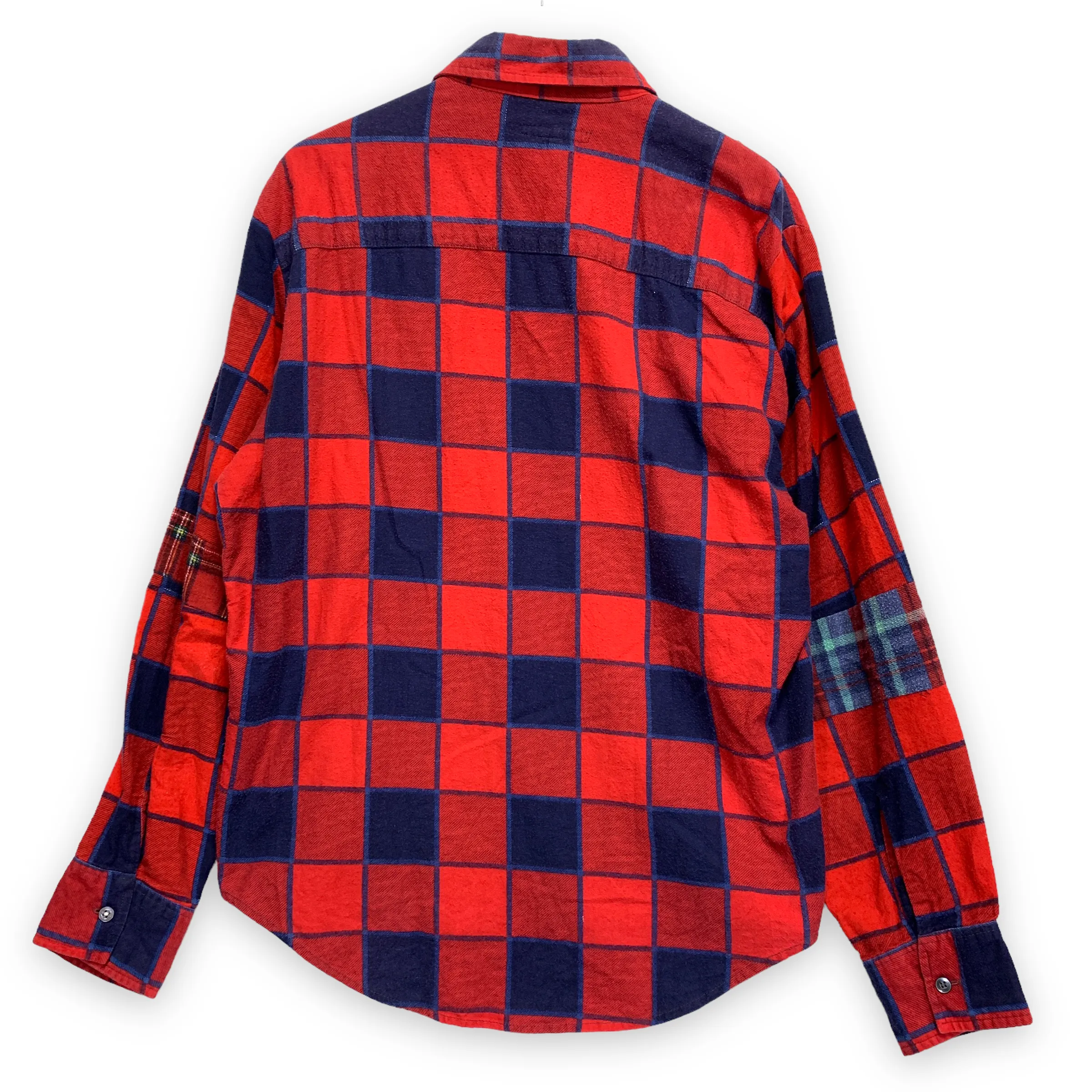 [M] Needles Rebuild Ribbon Cut Oversized Flannel Shirt