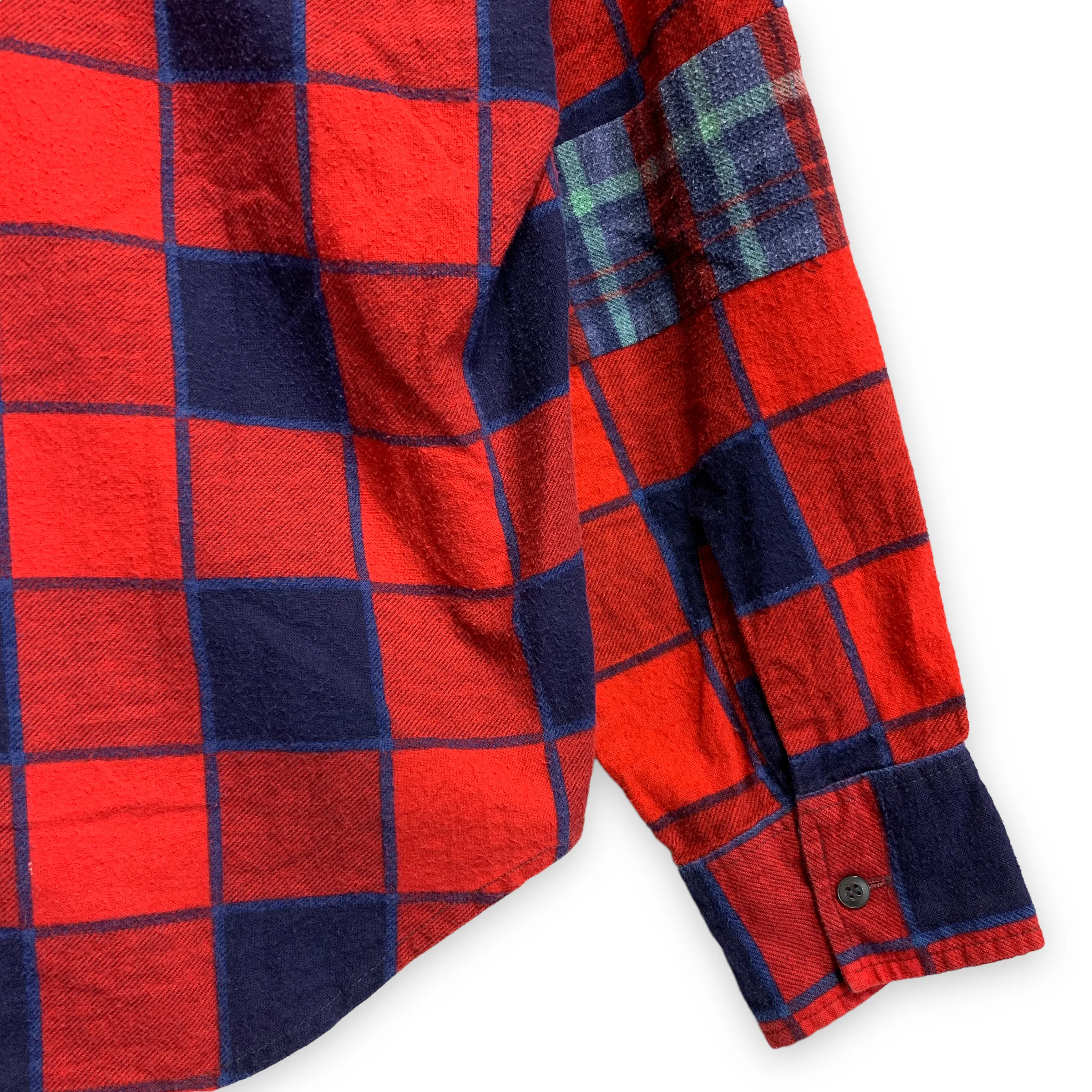 [M] Needles Rebuild Ribbon Cut Oversized Flannel Shirt