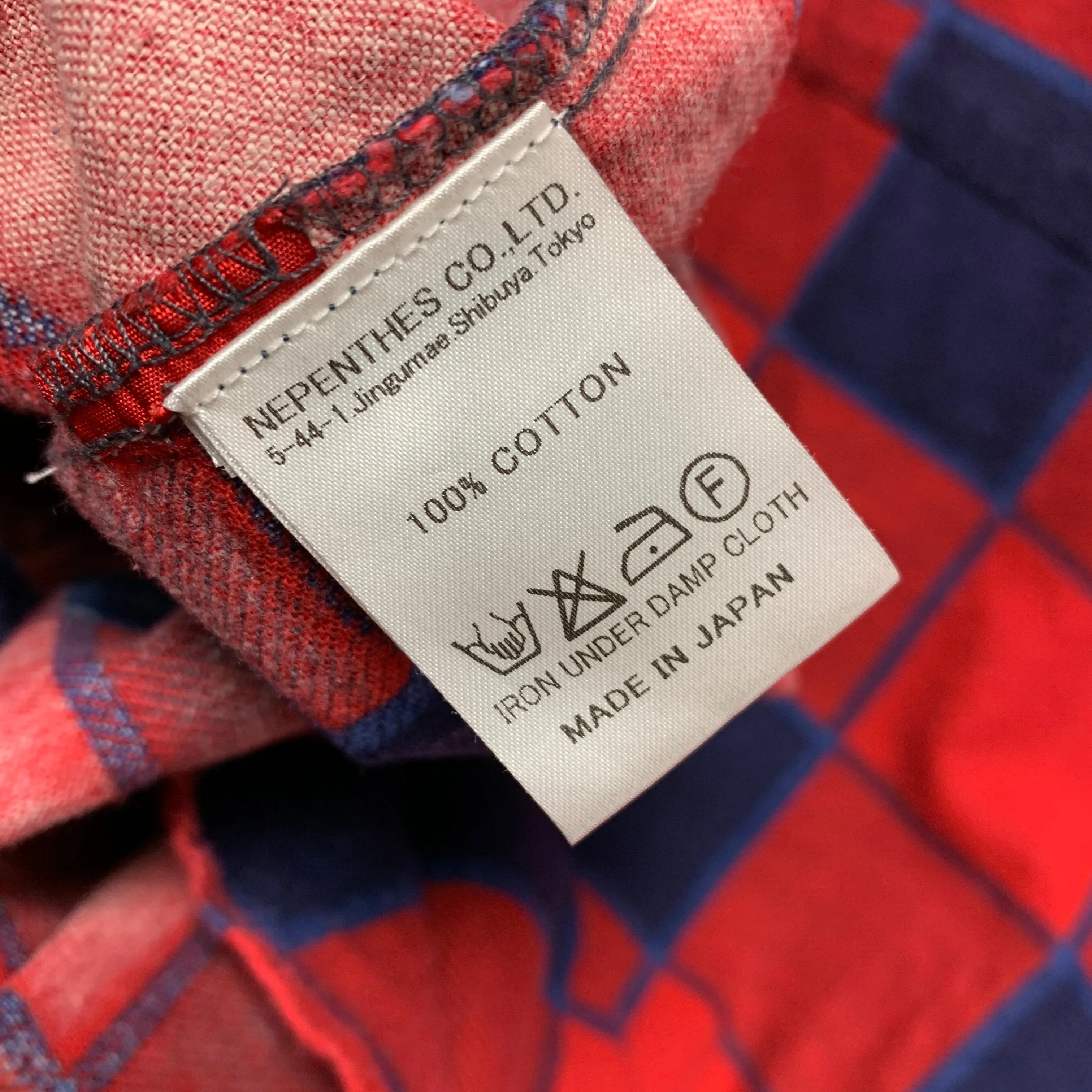 [M] Needles Rebuild Ribbon Cut Oversized Flannel Shirt