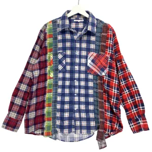 [M] Needles Rebuild Wide 7 Cut Flannel Shirt