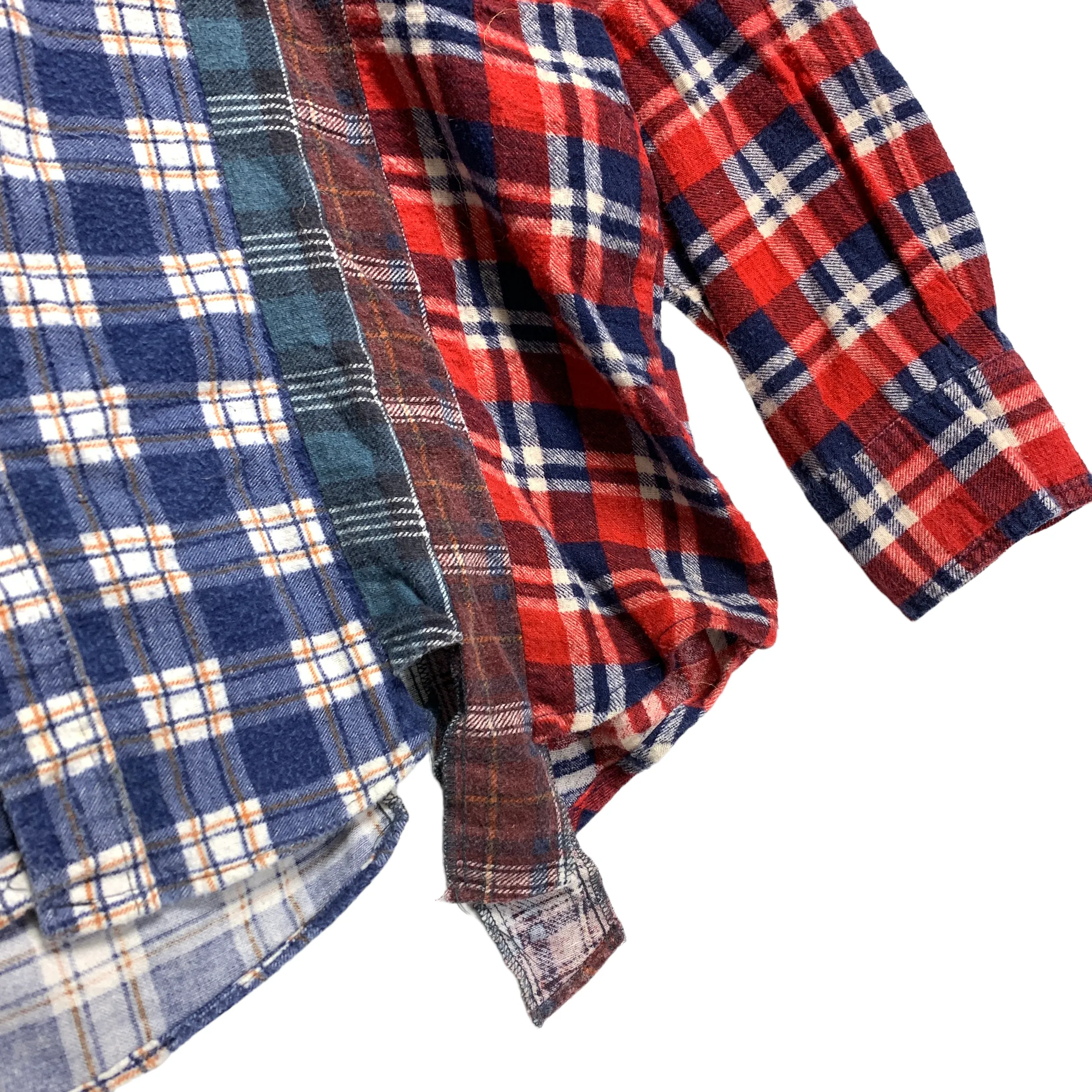 [M] Needles Rebuild Wide 7 Cut Flannel Shirt