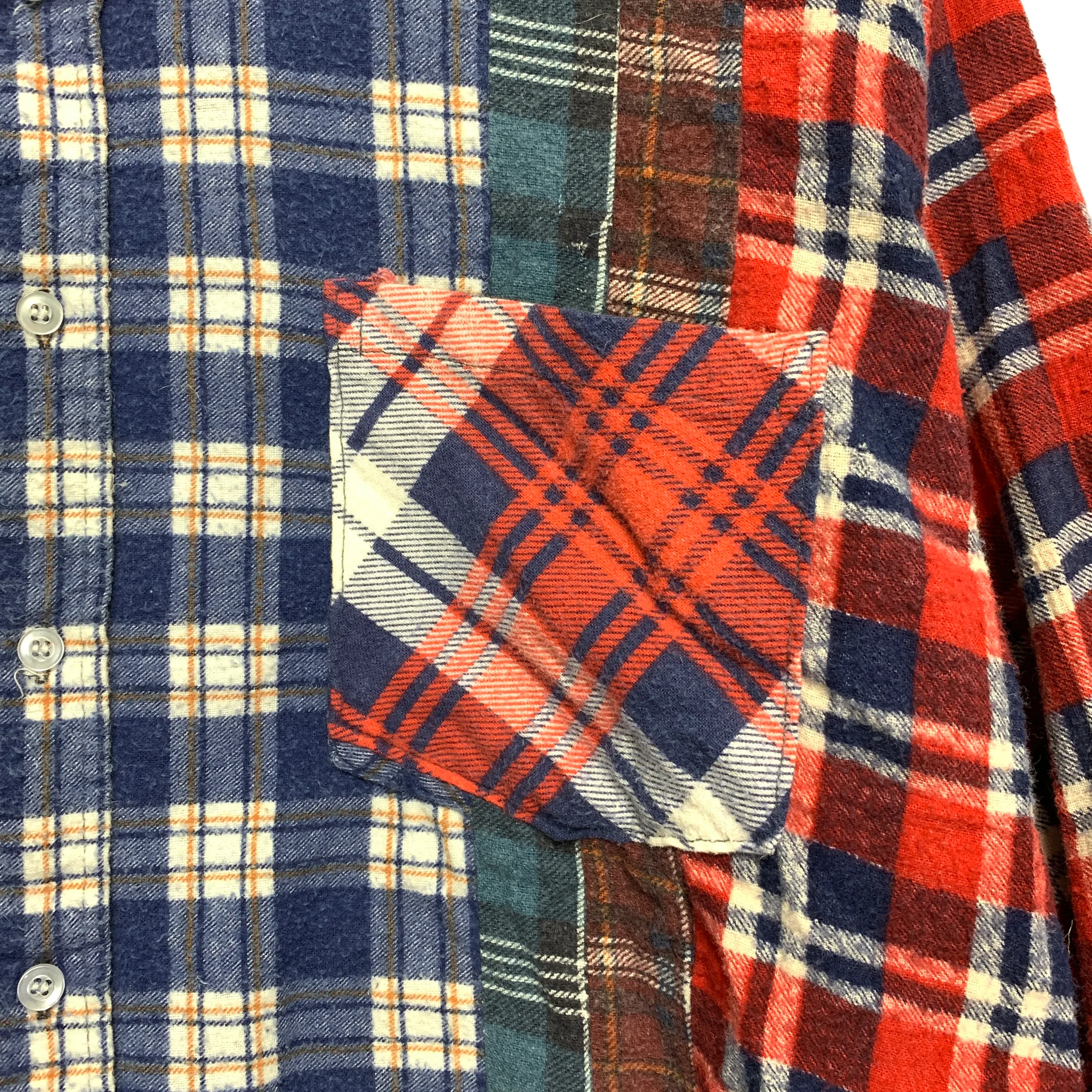 [M] Needles Rebuild Wide 7 Cut Flannel Shirt