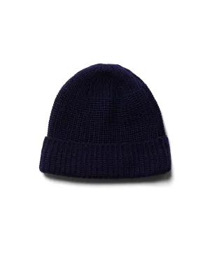 Machine Knit Watch Cap Navy