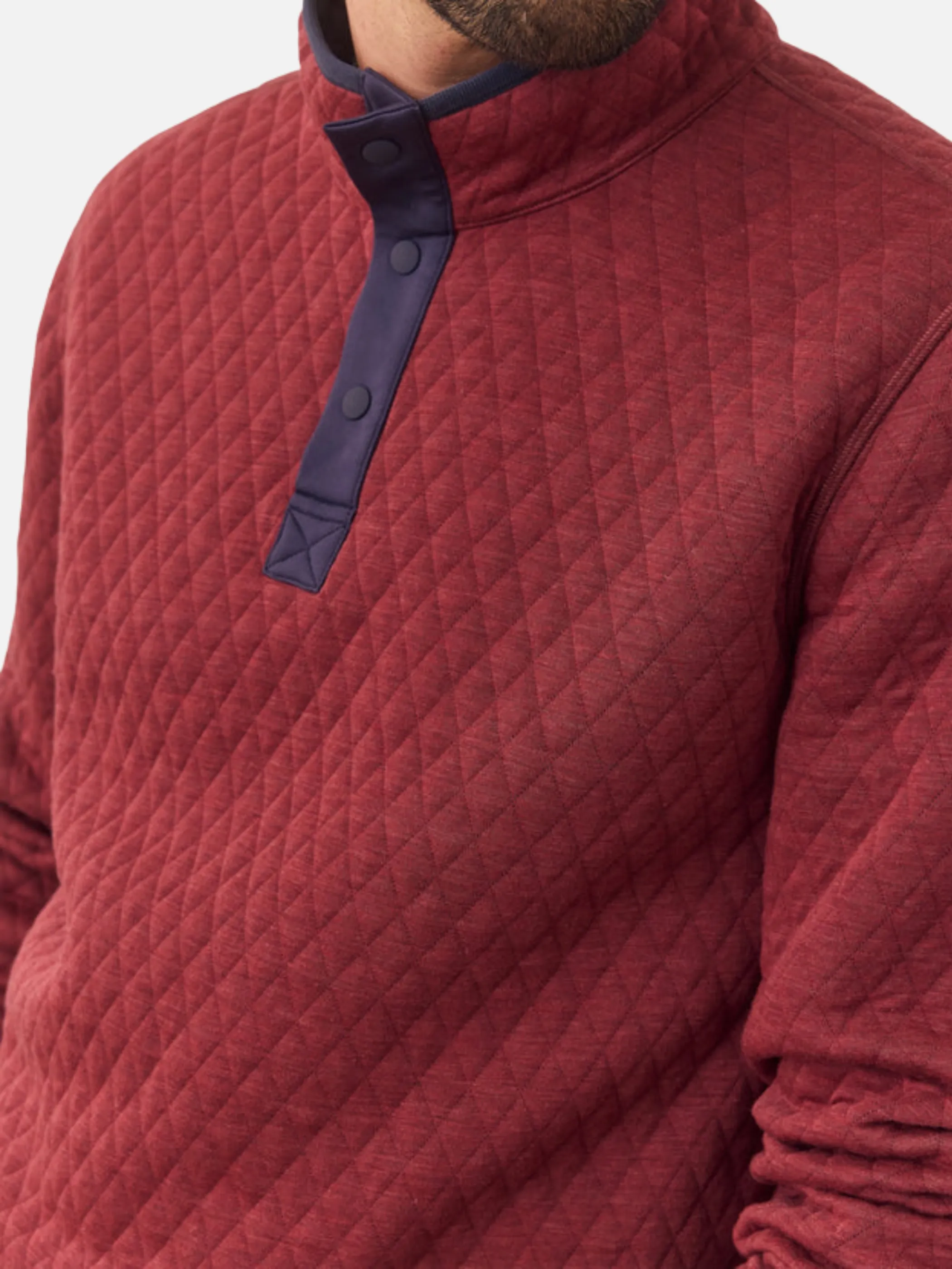Marine Layer Corbet Reversible Pullover - Burgundy/Navy