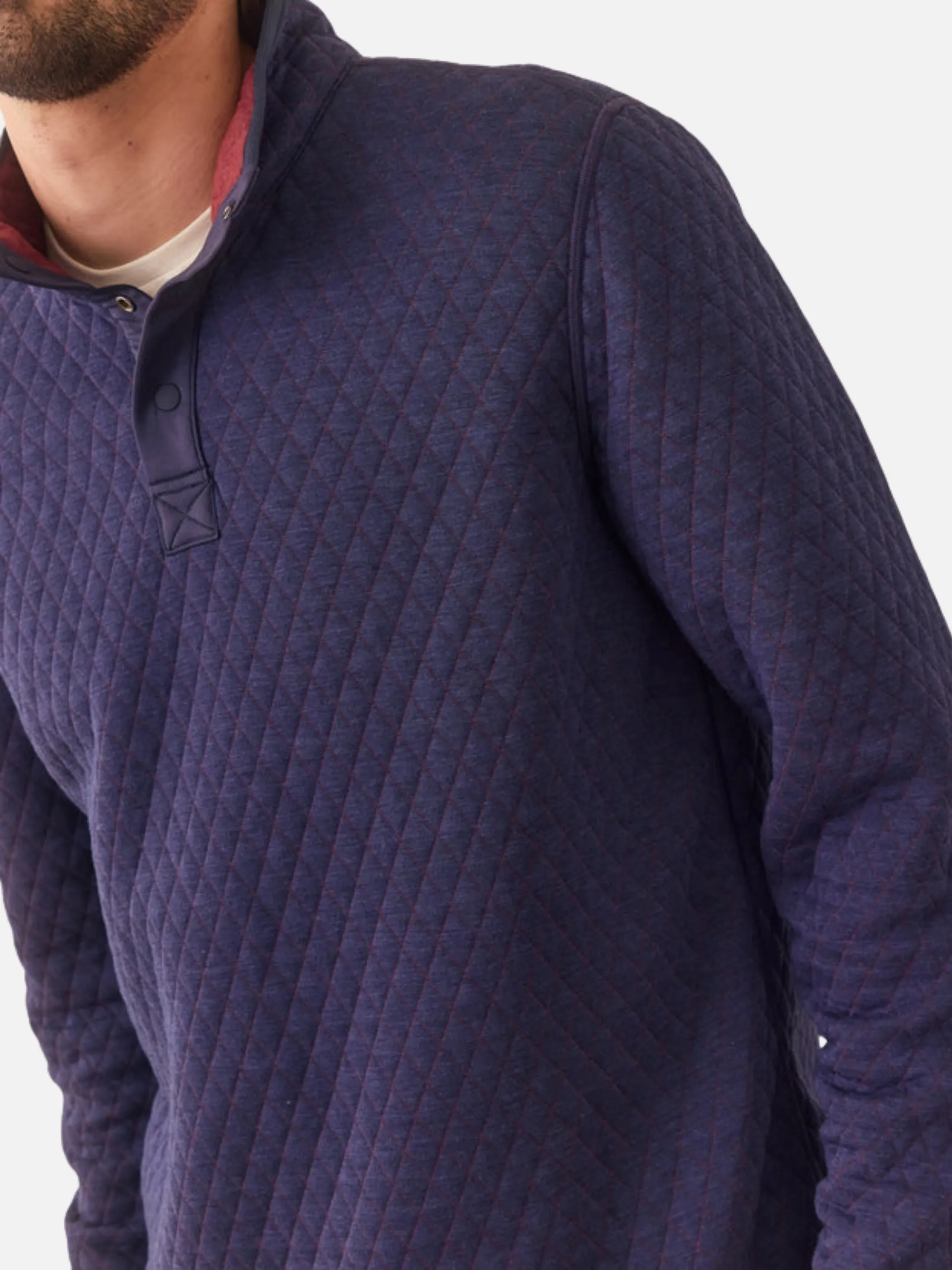 Marine Layer Corbet Reversible Pullover - Burgundy/Navy