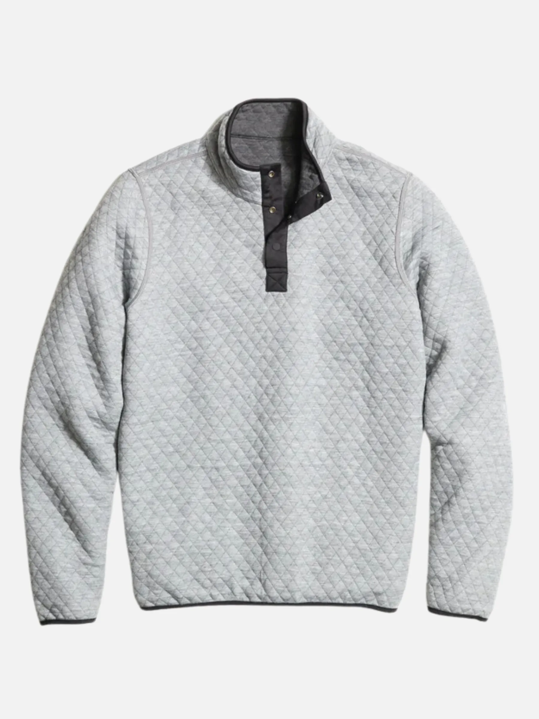Marine Layer Corbet Reversible Pullover - Charcoal/Mid Heather Gray