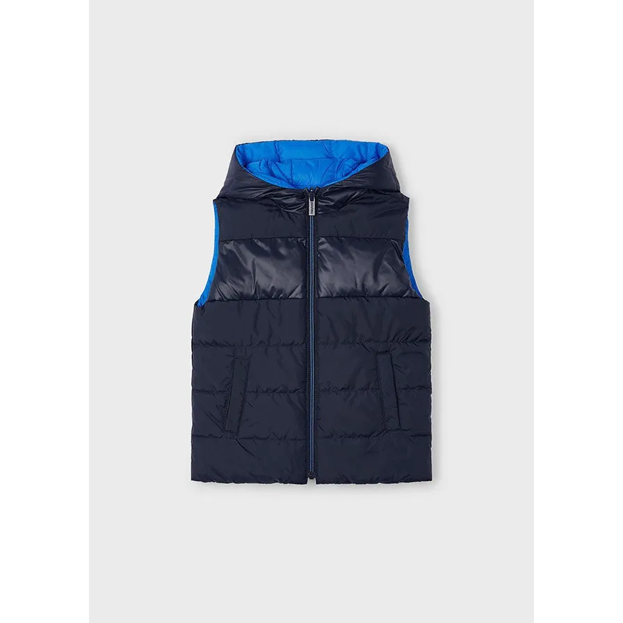 Mayoral Dark Cerulean Reversibale Quilted Vest