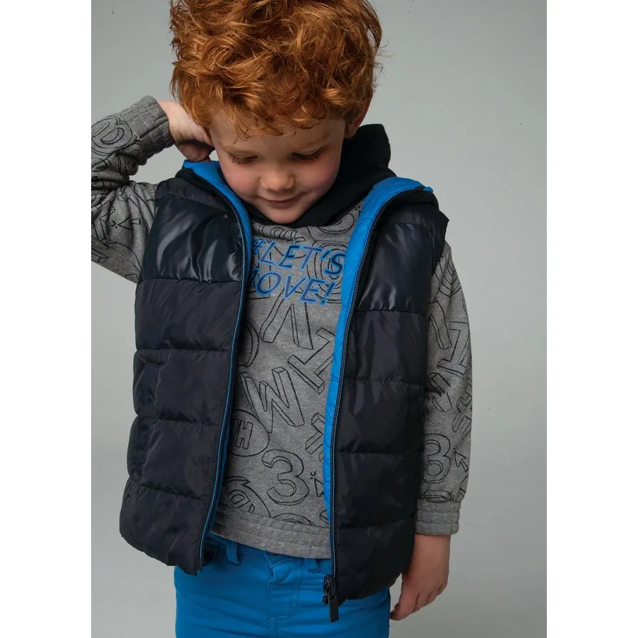 Mayoral Dark Cerulean Reversibale Quilted Vest