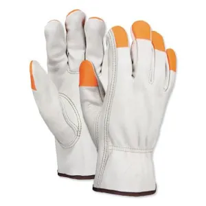 MCR Safety Select Grain Cow Leather Drivers Gloves, Med, Unlined, Beige, 3213MCHVSP
