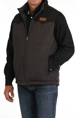 MENS CHROME REVERSIBLE WAXED CANVAS QUILTED VEST