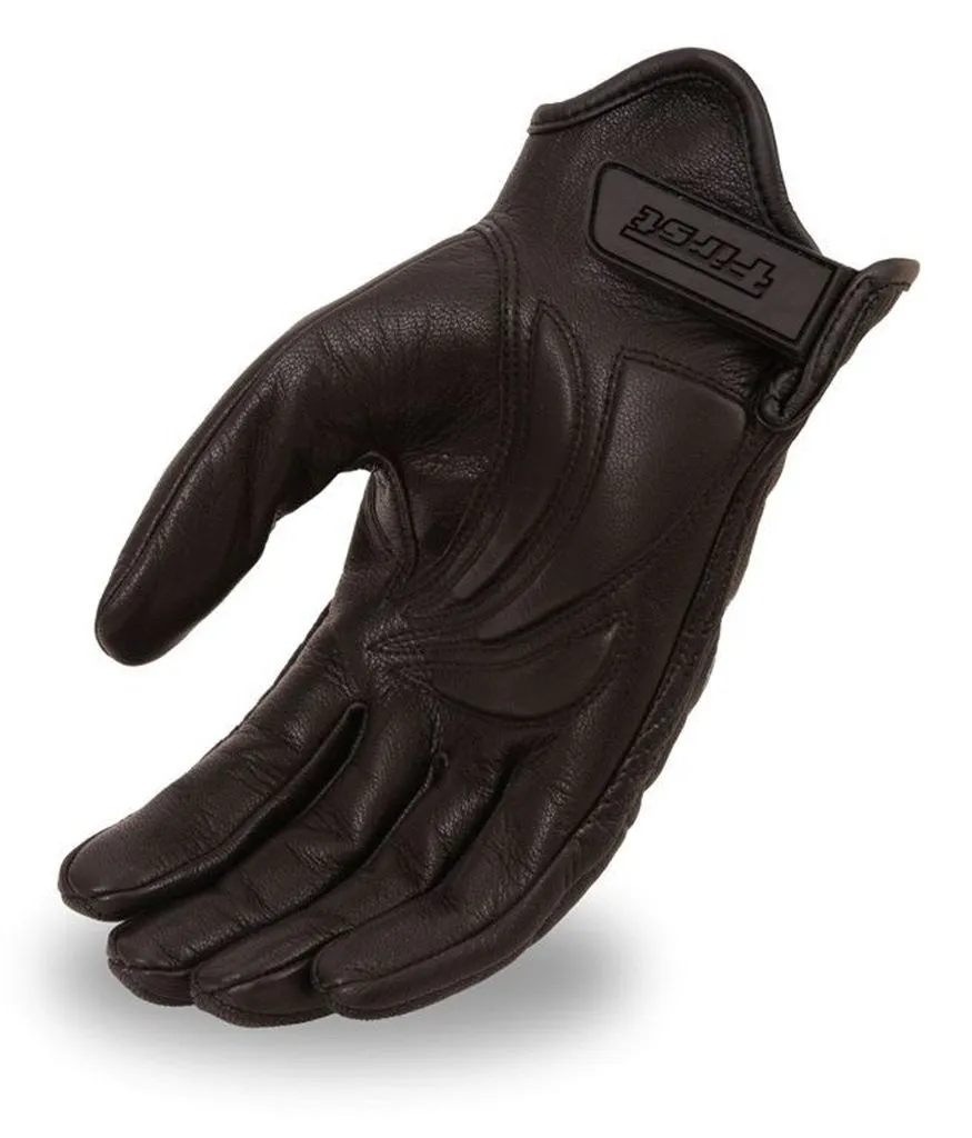 Men's Motorcycle butter soft gel palm reflective skull leather gloves