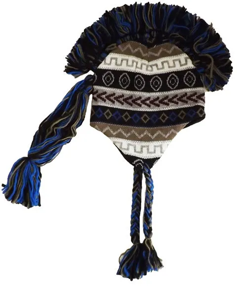 Mohawk Helmet Hats w/Tail - Fleece Lined