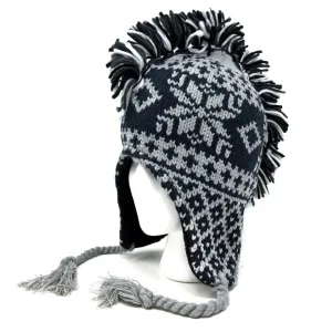 Mohawk Helmet Hats w/Tassels - Fleece Lined