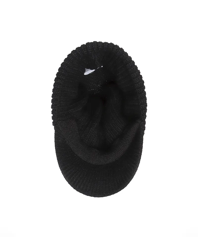 Monday Flow Real Fur Wool Knit Cap - Black