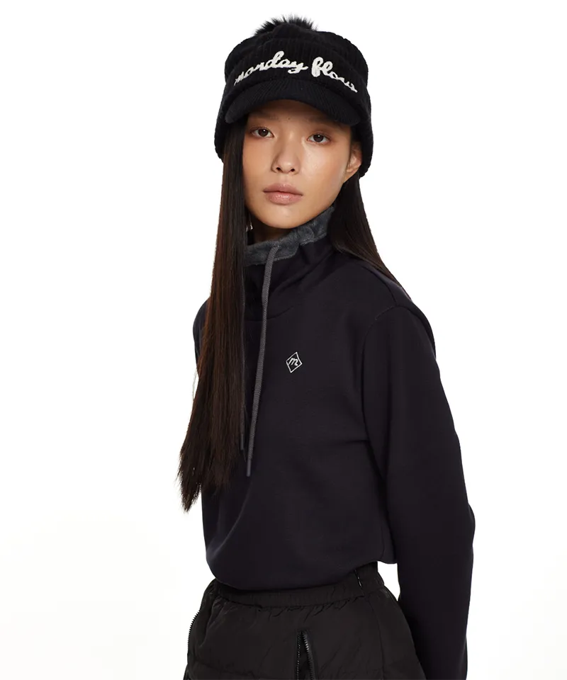 Monday Flow Real Fur Wool Knit Cap - Black