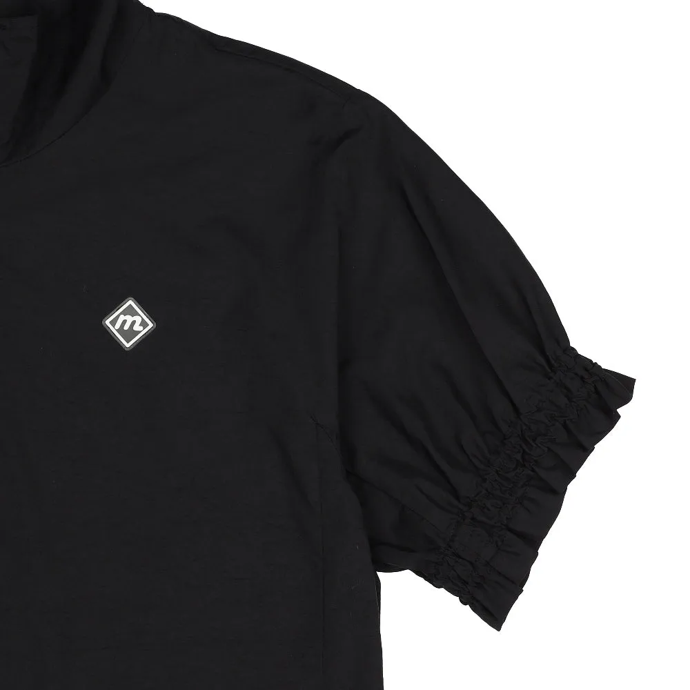 Monday Flow Shirring Half Sleeve Top - Black