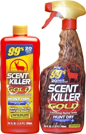 New in package! Sealed! Wildlife Research Scent Killer Clothing Spray 1259 Gold 24/24 Combo, 48 oz. Retails $48 