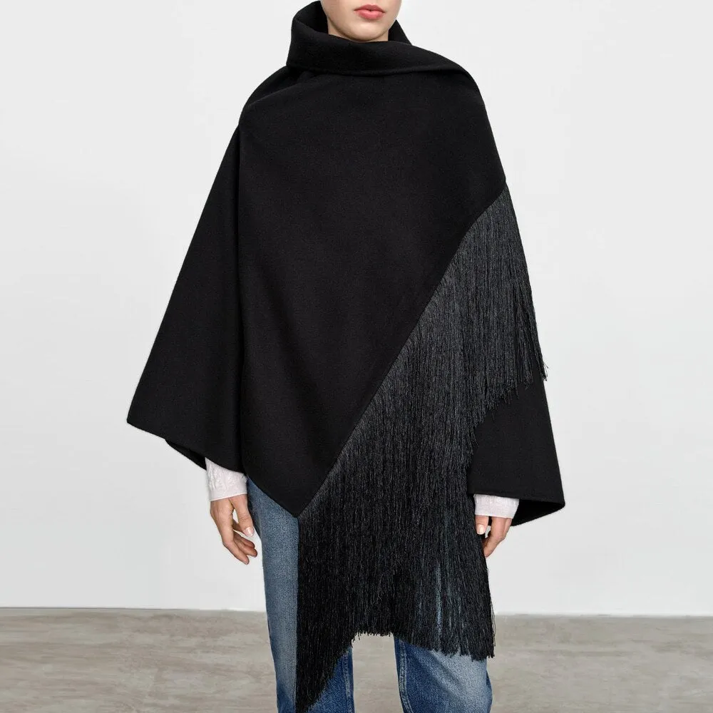 New In Women's tassel Woolen cloak Coat